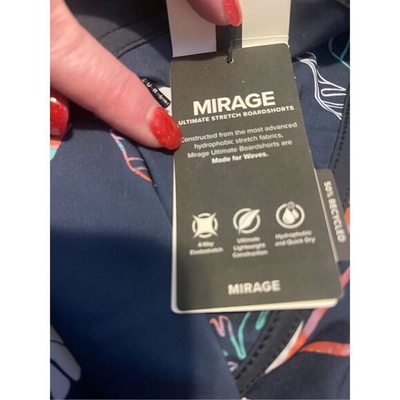 New Rip Curl Mens Navy Blue Mirage Ultimate Stretch Boardshorts Size 34 - Picture 10 of 12